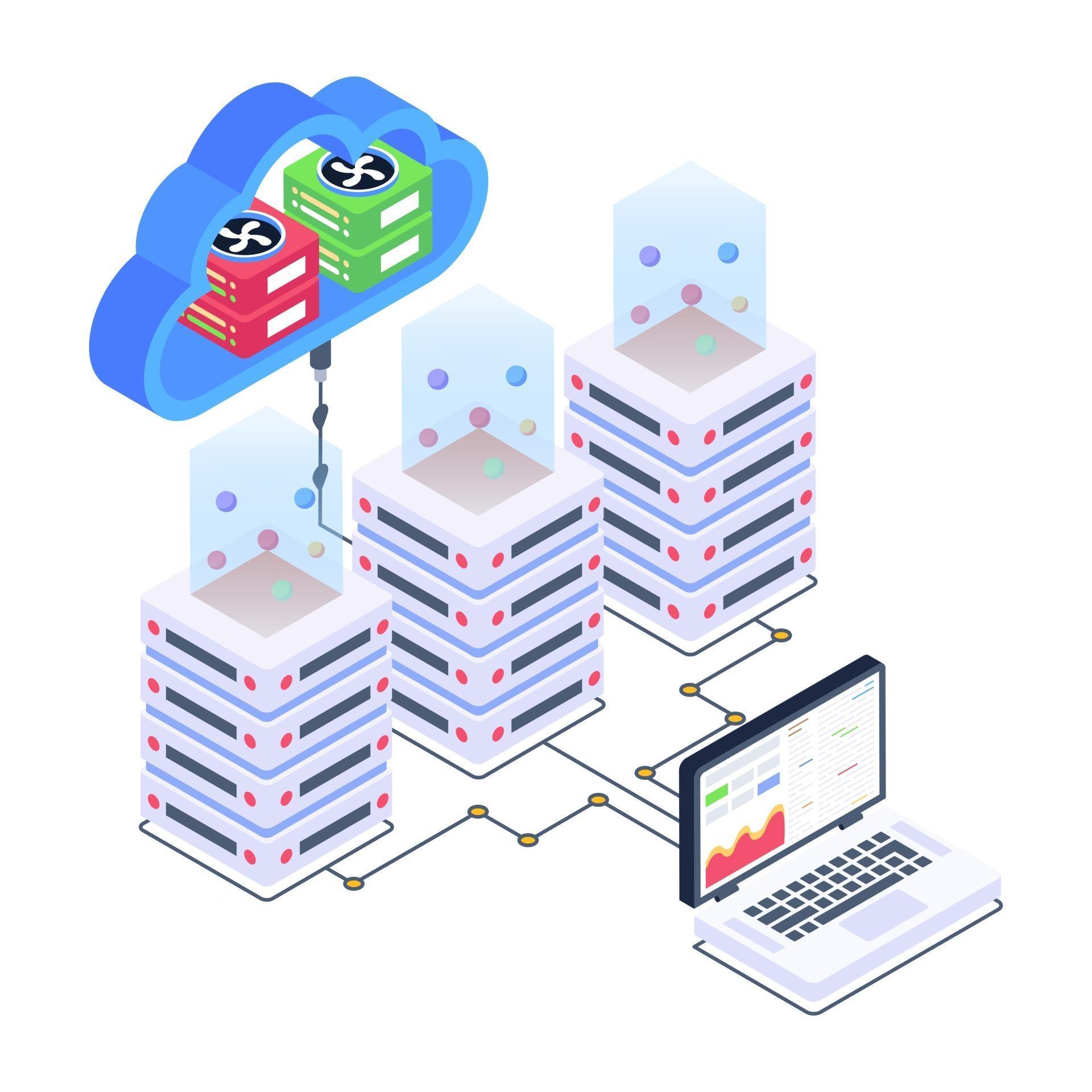 Blockchain Cloud Computing 2840745 Vector Art at Vecteezy