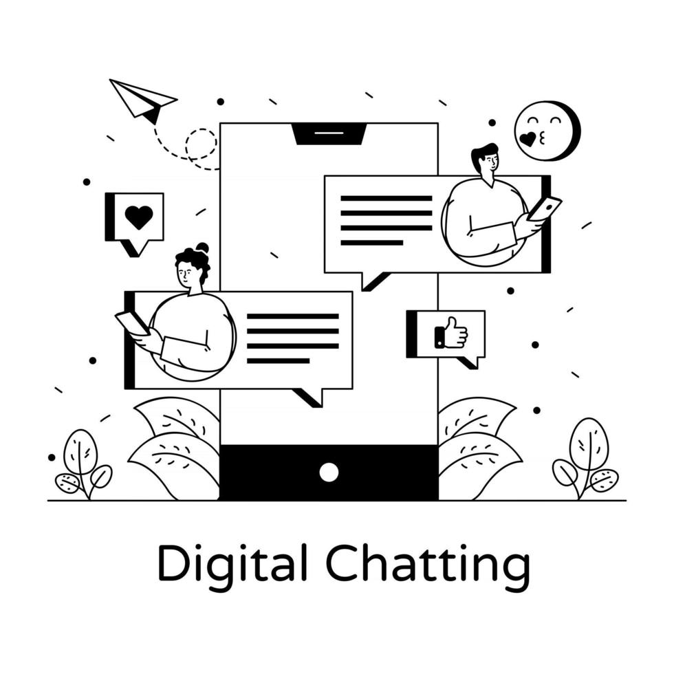 Digital Mobile Chatting vector