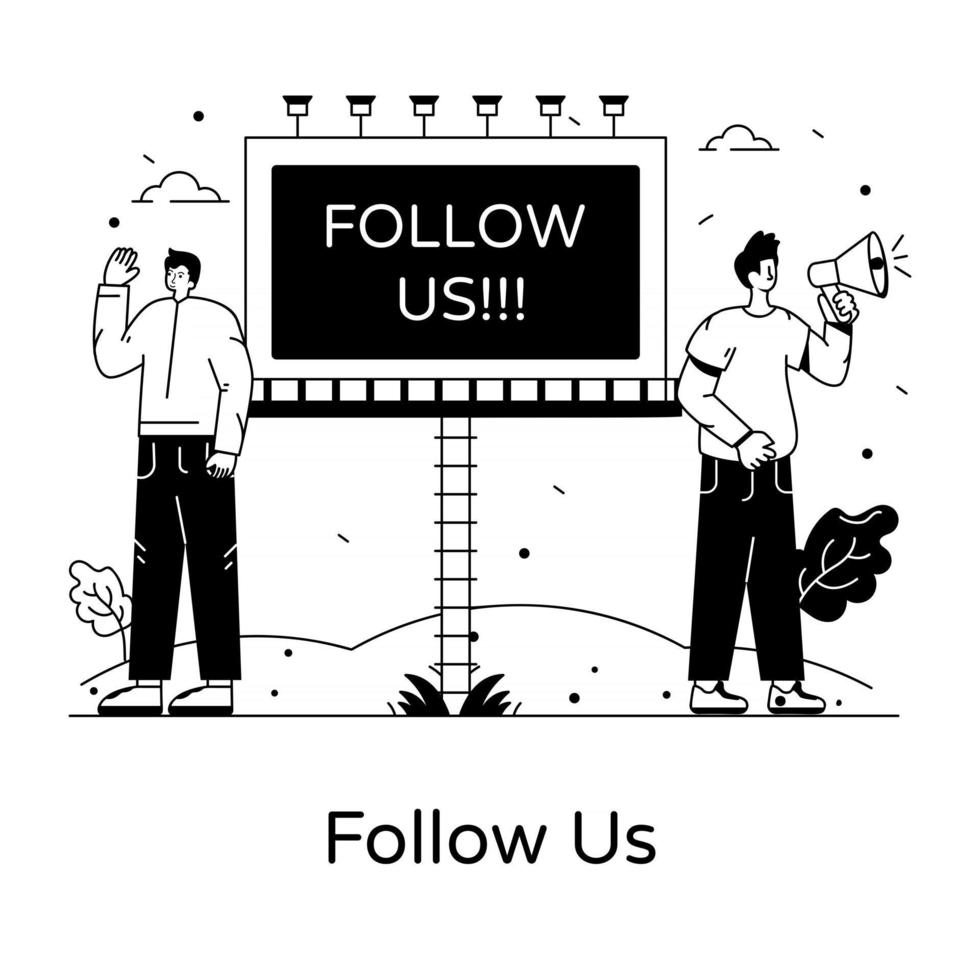 Follow Us campaign vector