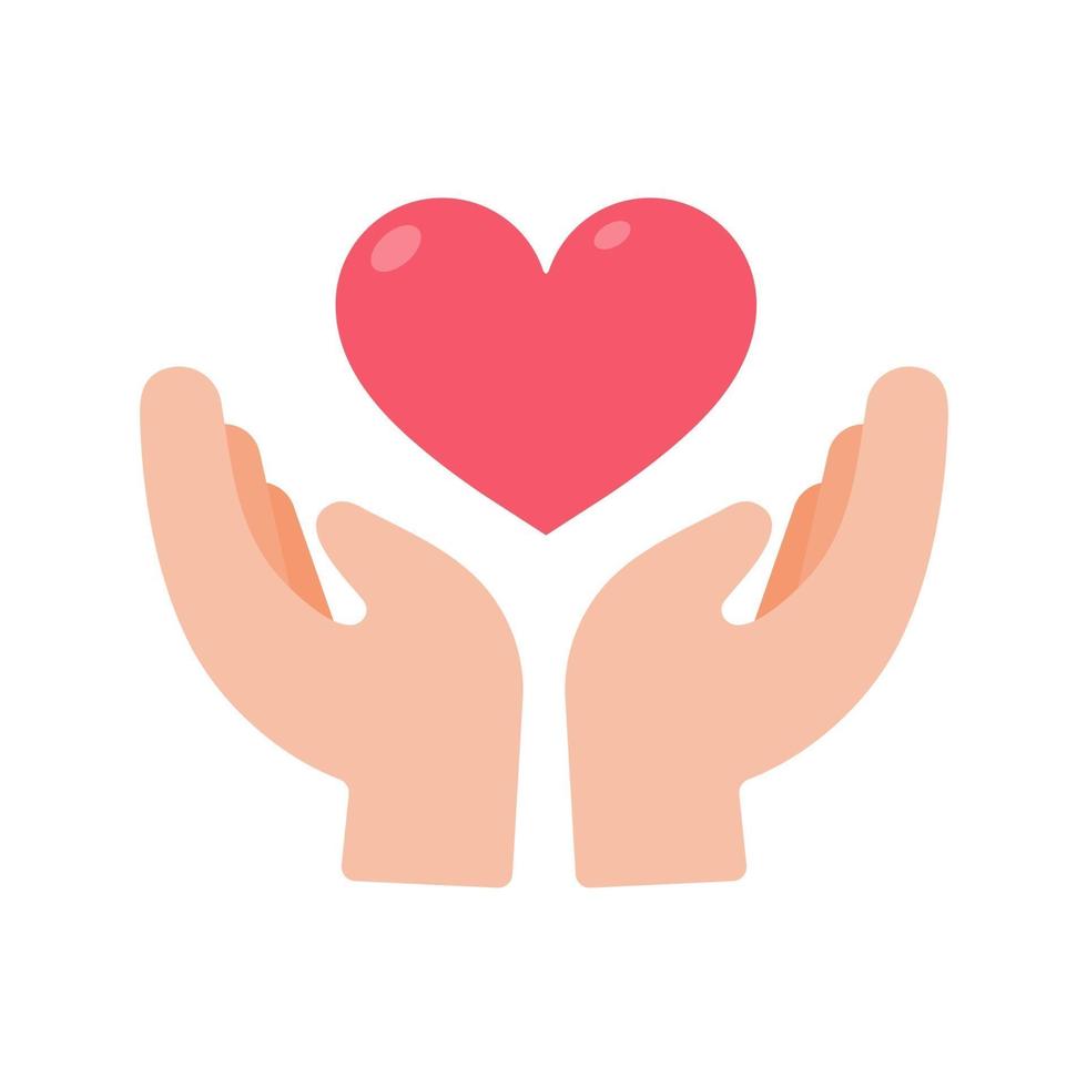 vector hands giving hearts to each other Helping the poor by donating items to charity