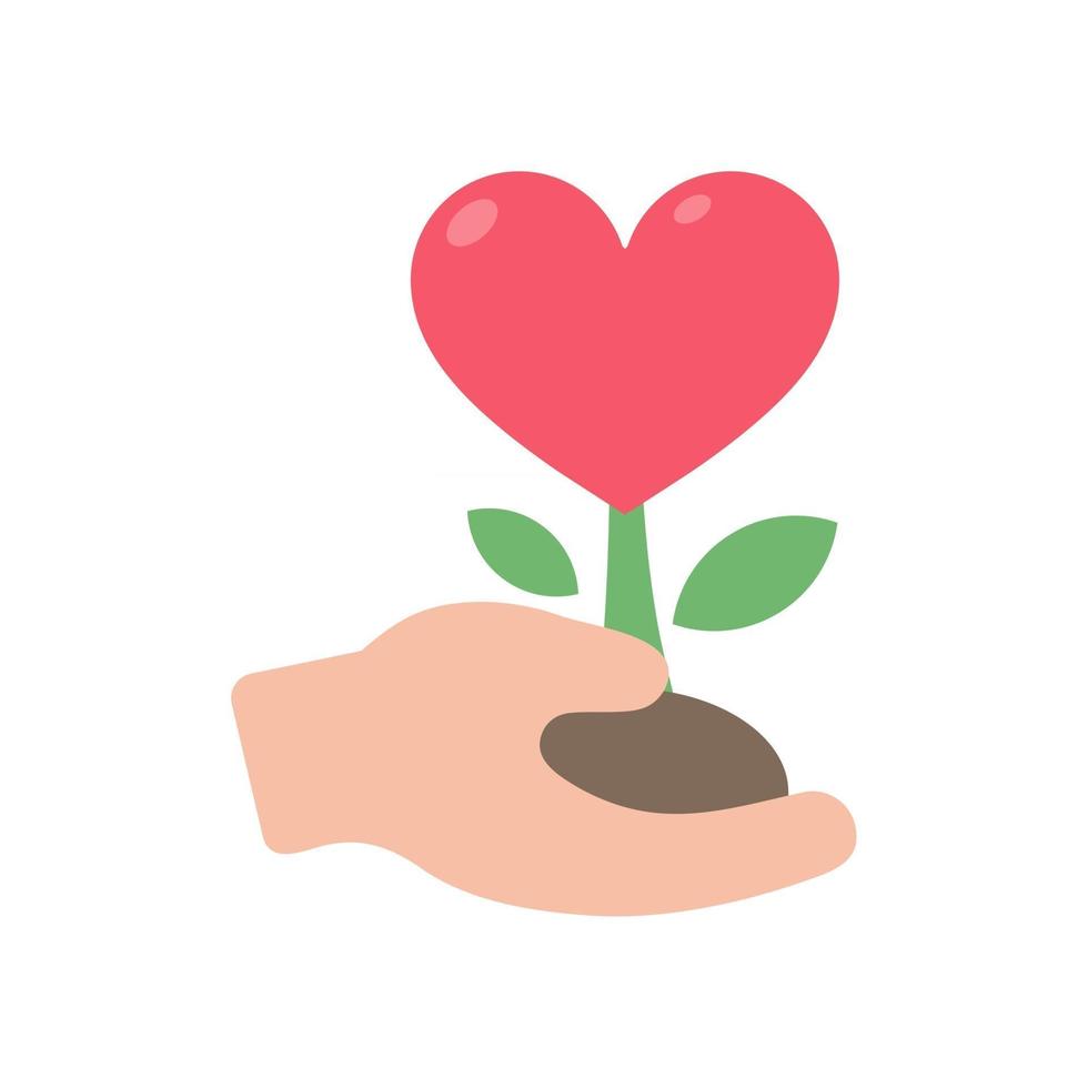 vector hands giving hearts to each other Helping the poor by donating items to charity