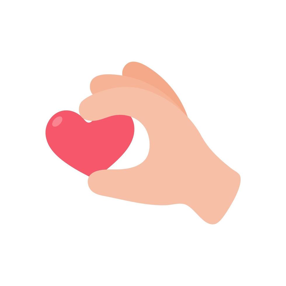 vector hands giving hearts to each other Helping the poor by donating items to charity