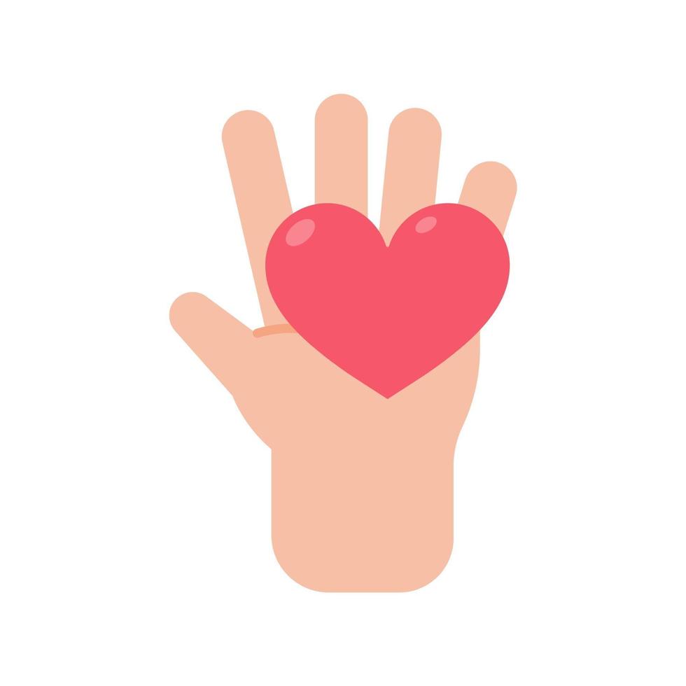 vector hands giving hearts to each other Helping the poor by donating items to charity