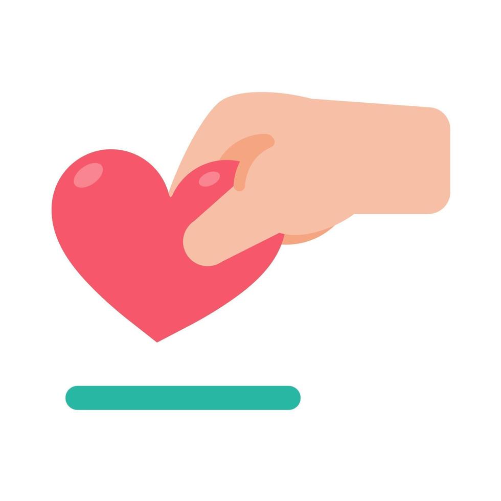 vector hands giving hearts to each other Helping the poor by donating items to charity