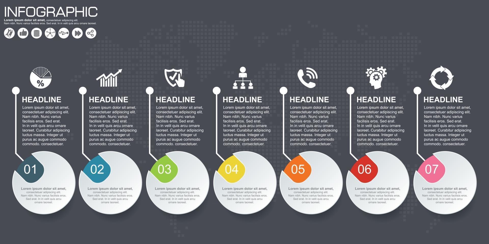 Infografía de negocios círculo ilustración de vector de estilo origami. se puede utilizar para diseño de flujo de trabajo, banner, diagrama, opciones numéricas, opciones de intensificación, diseño web.