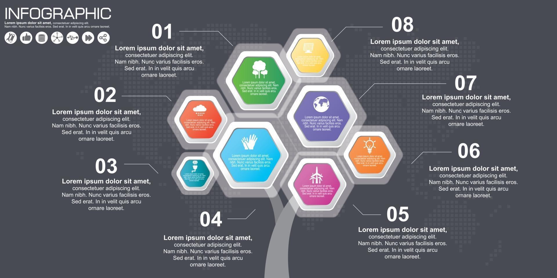 Abstract tree infographics elements. Design Template. Vector illustration.