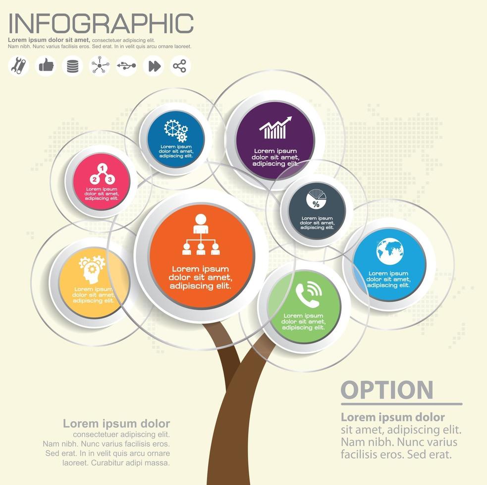 Abstract tree infographics elements. Design Template. Vector illustration.