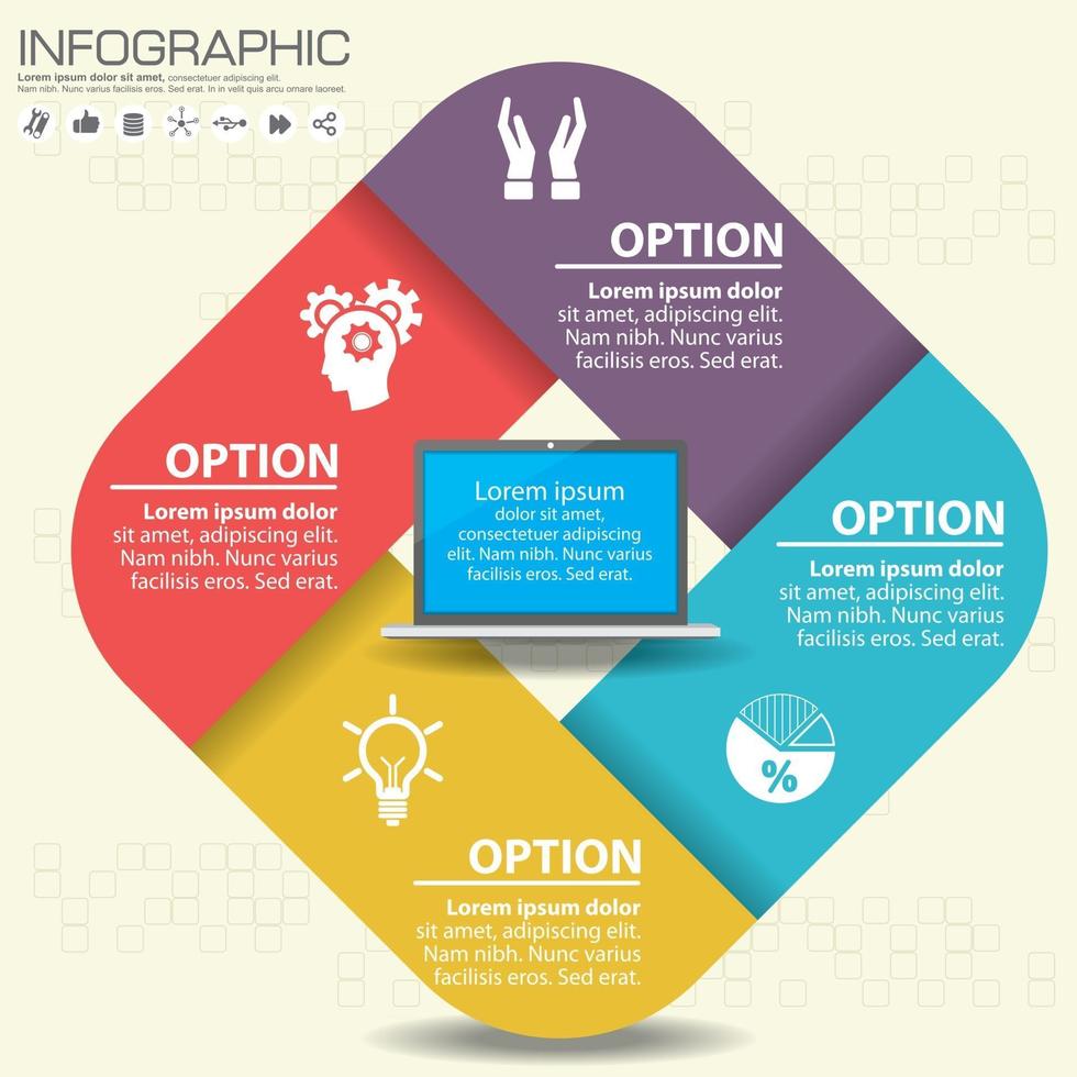 Plantilla de diseño de infografía de línea de tiempo de carretera con iconos de color. ilustración vectorial para diseño de flujo de trabajo, diagrama, opciones numéricas, diseño web. vector