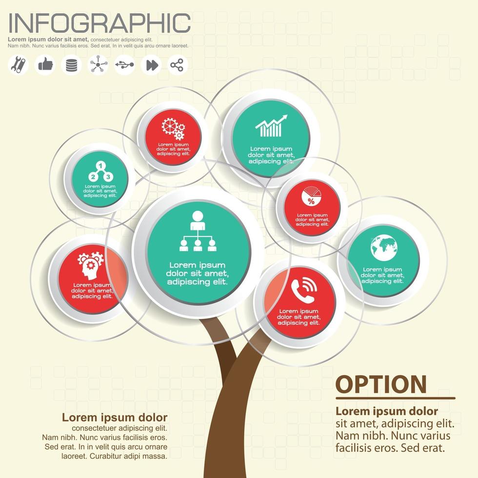 elementos de infografías de árboles abstractos. plantilla de diseño. ilustración vectorial. vector