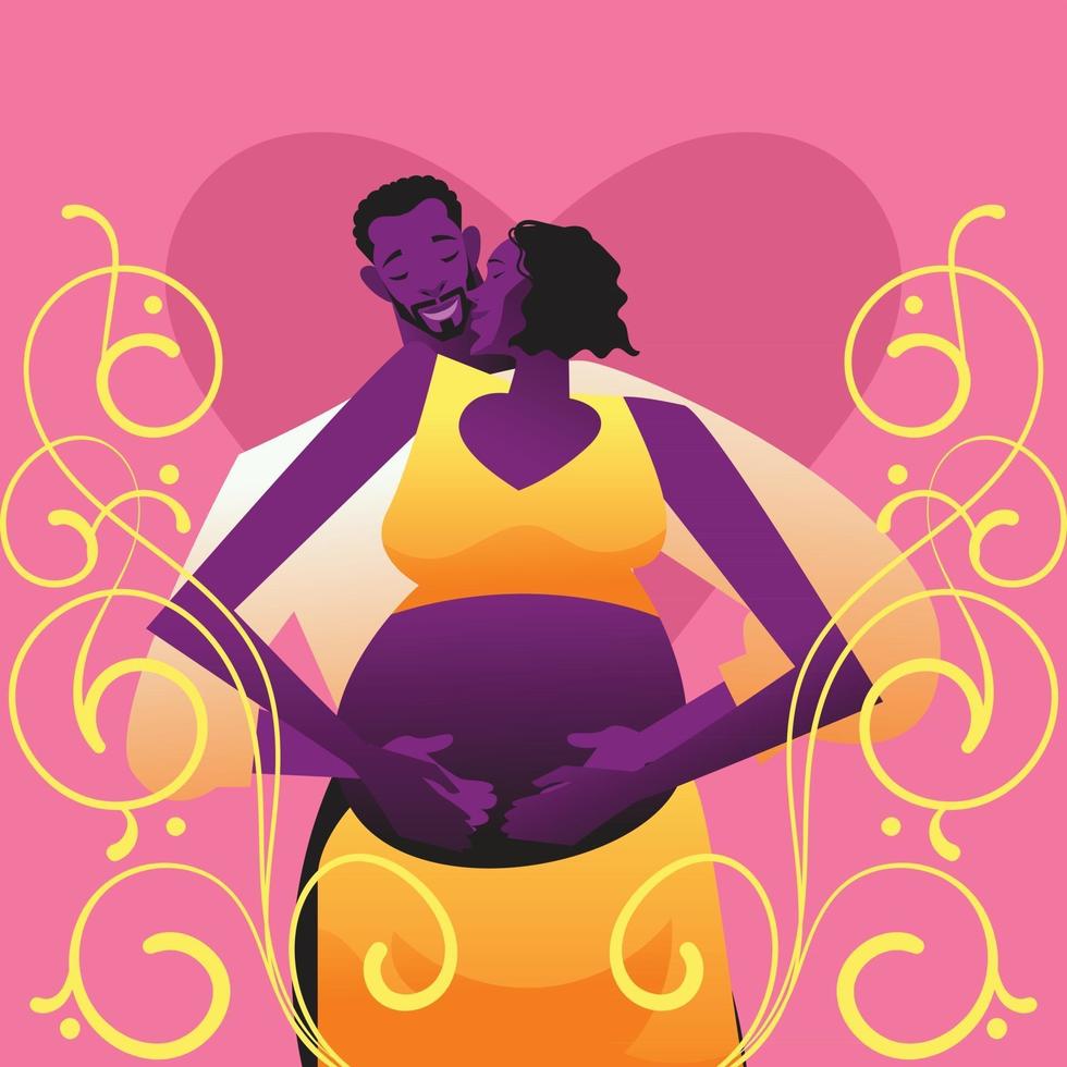 Wife Appreciation Day with Pregnant Wife Concept vector