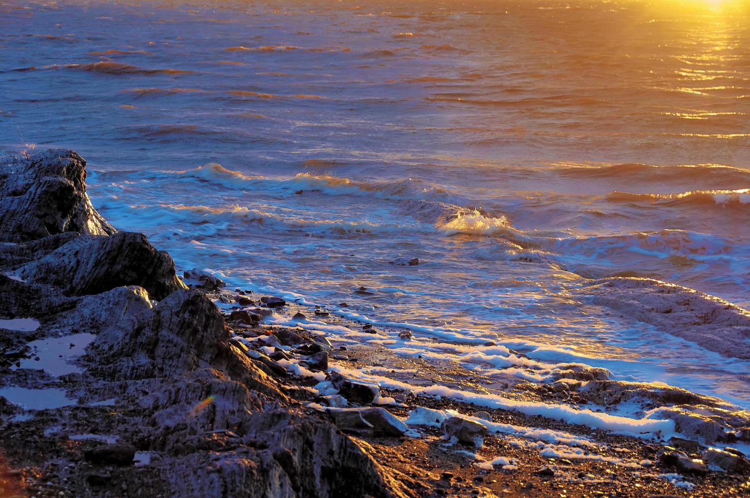 The rocks under a sunset. photo