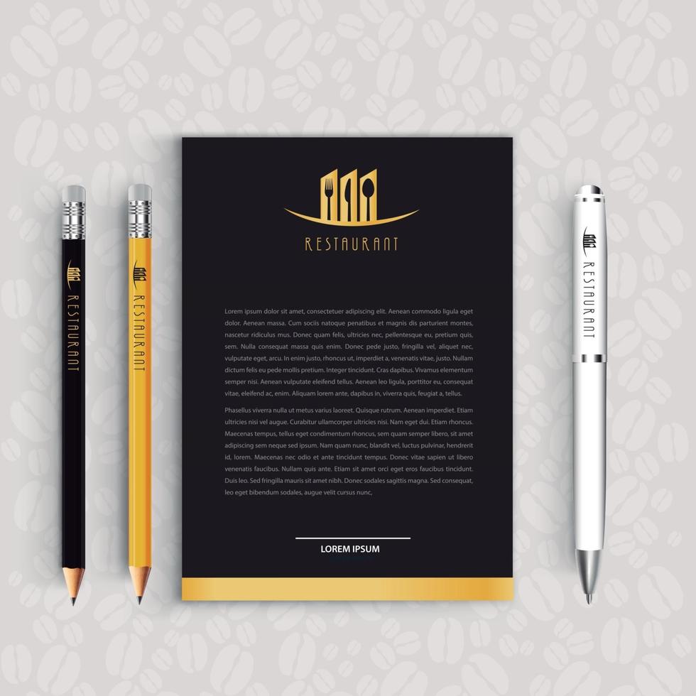 Letter draft  corporate identity restaurant vector