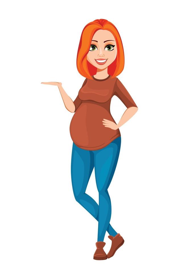 personaje de dibujos animados hermosa mujer embarazada 2841349 Vector en  Vecteezy