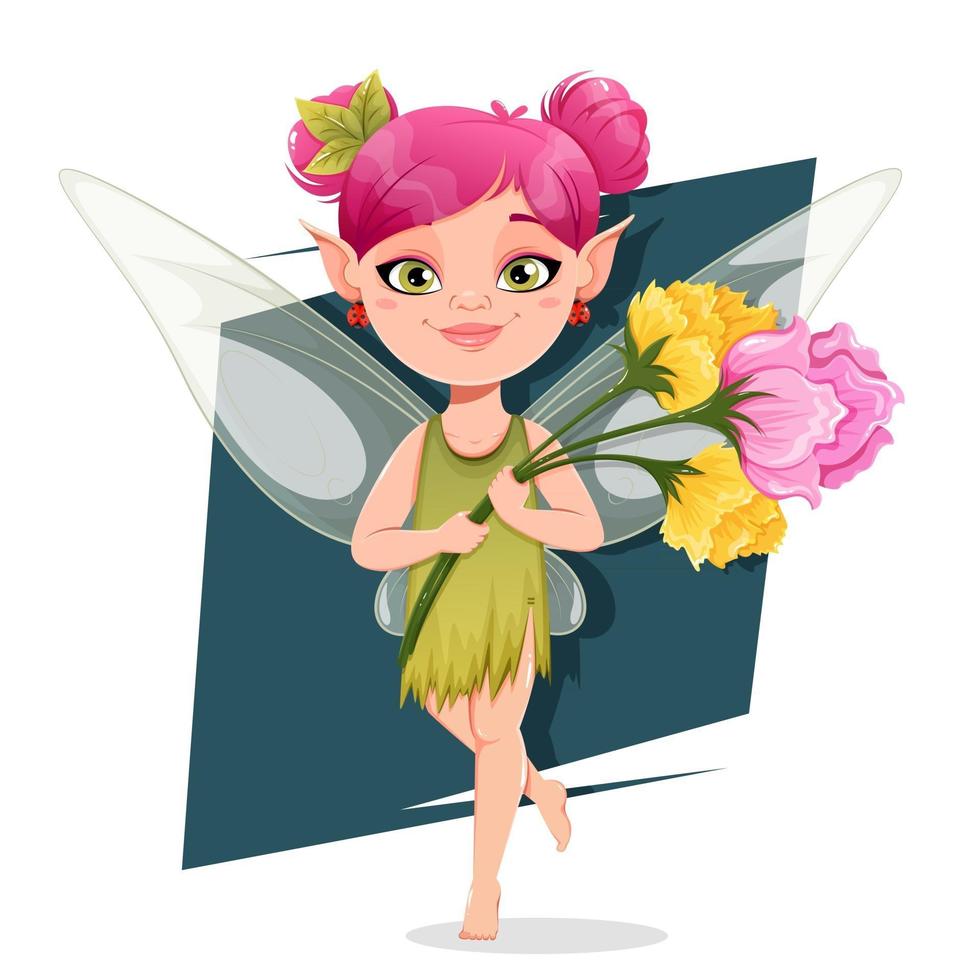 Beautiful fairy cartoon character vector