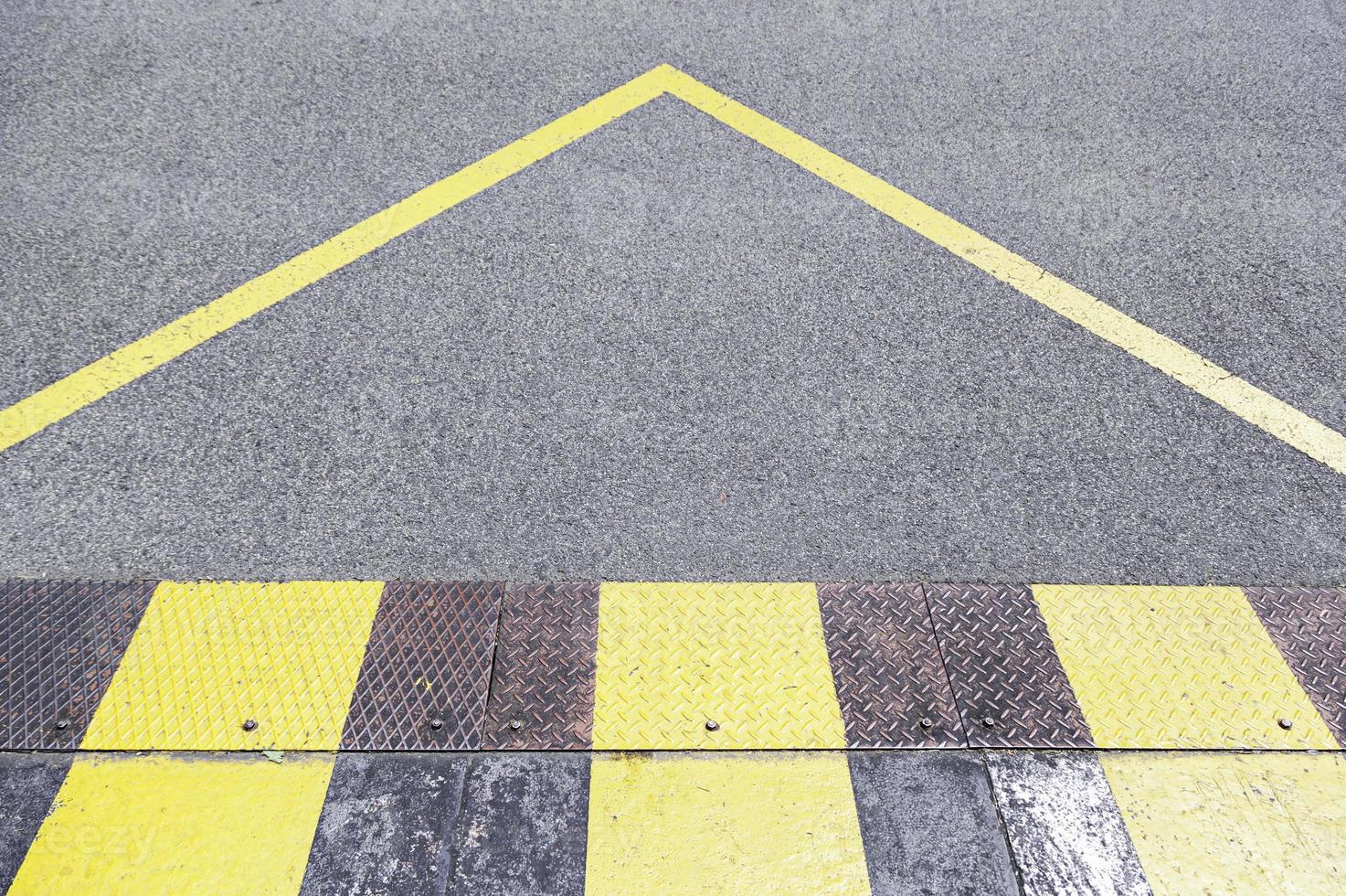 Prohibition sign on asphalt photo