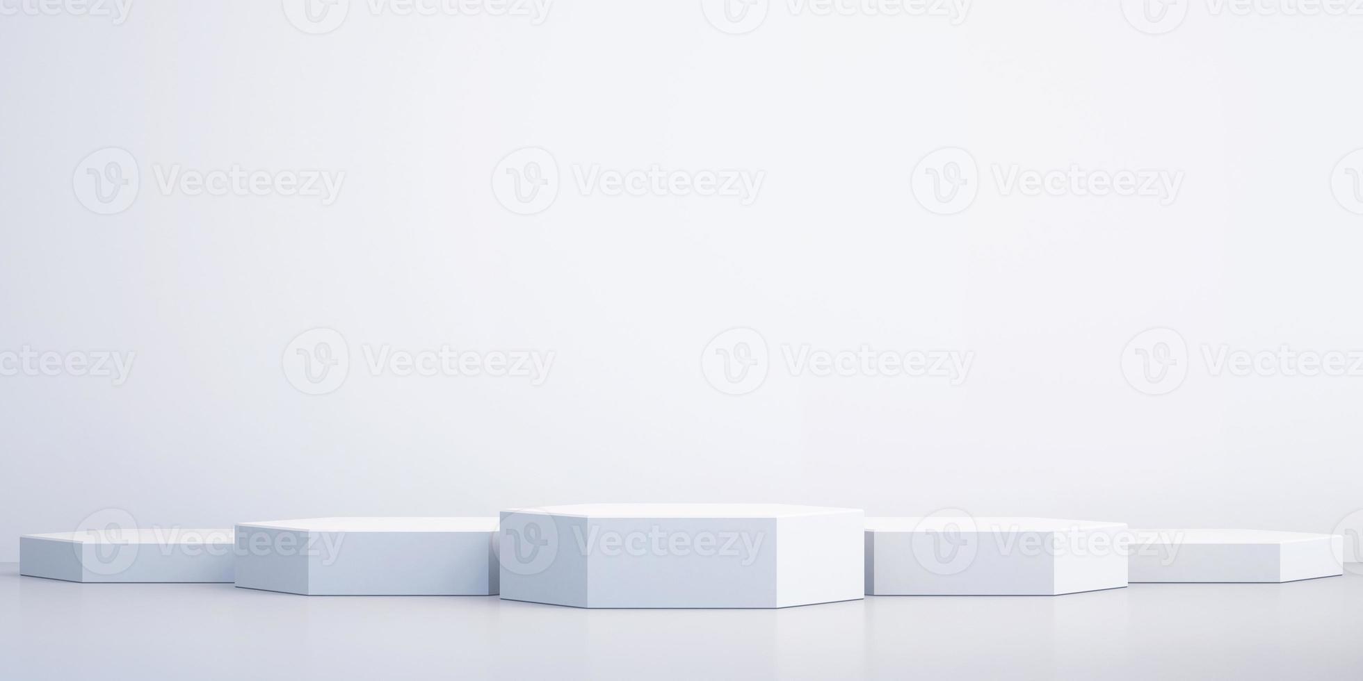 3d background for mock up podium for product presentation, white background, 3d rendering photo