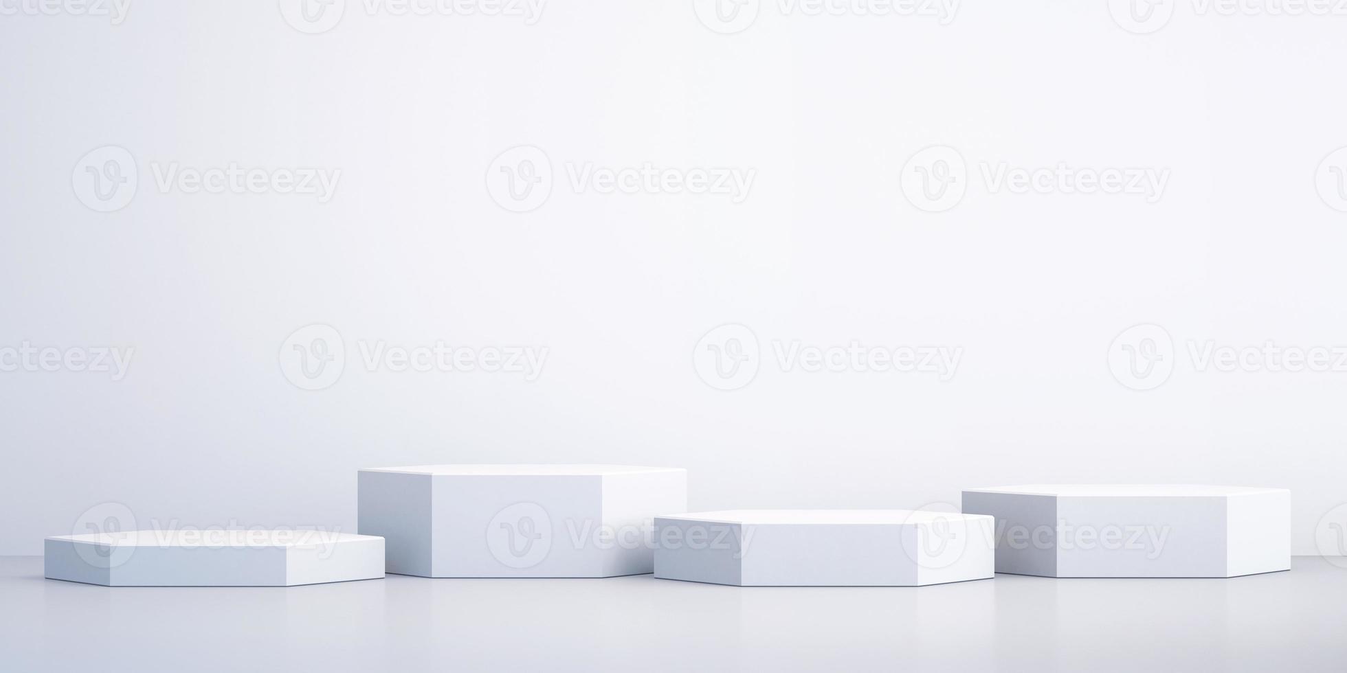 Fondo 3d para maqueta de podio para presentación de producto, fondo blanco, renderizado 3d foto