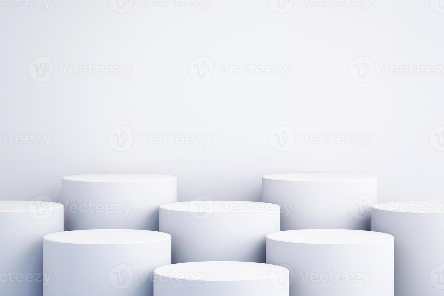 3d background for mock up podium for product presentation, white background, 3d rendering photo