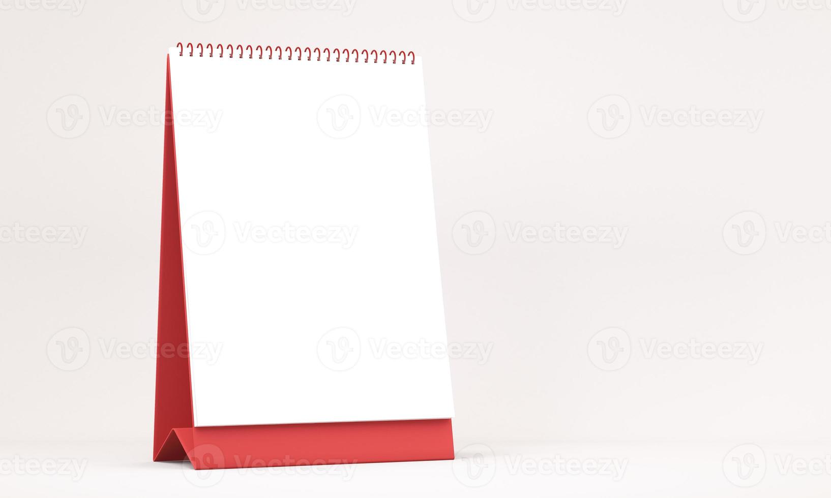 Ilustración 3d de calendario en blanco blanco sobre fondo blanco. foto