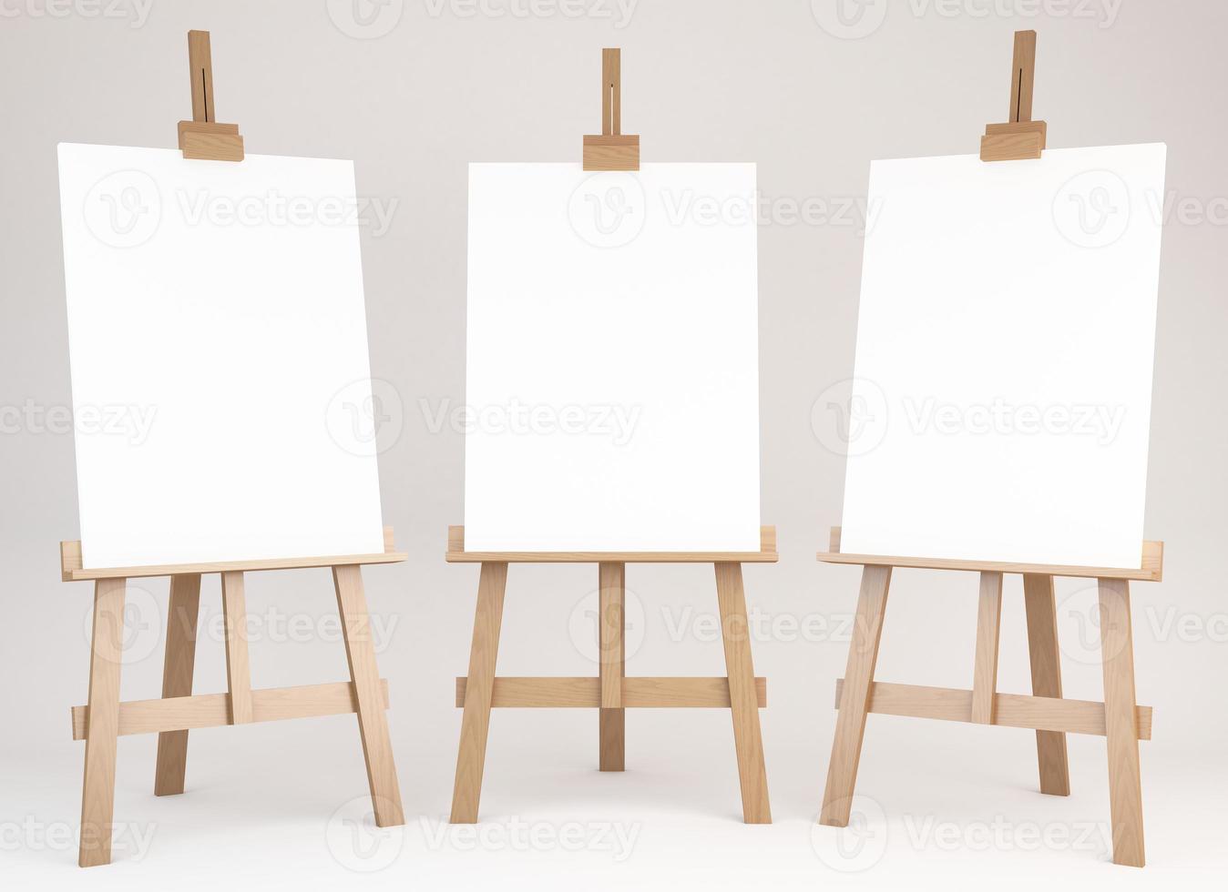3d rendering of a wooden easel photo