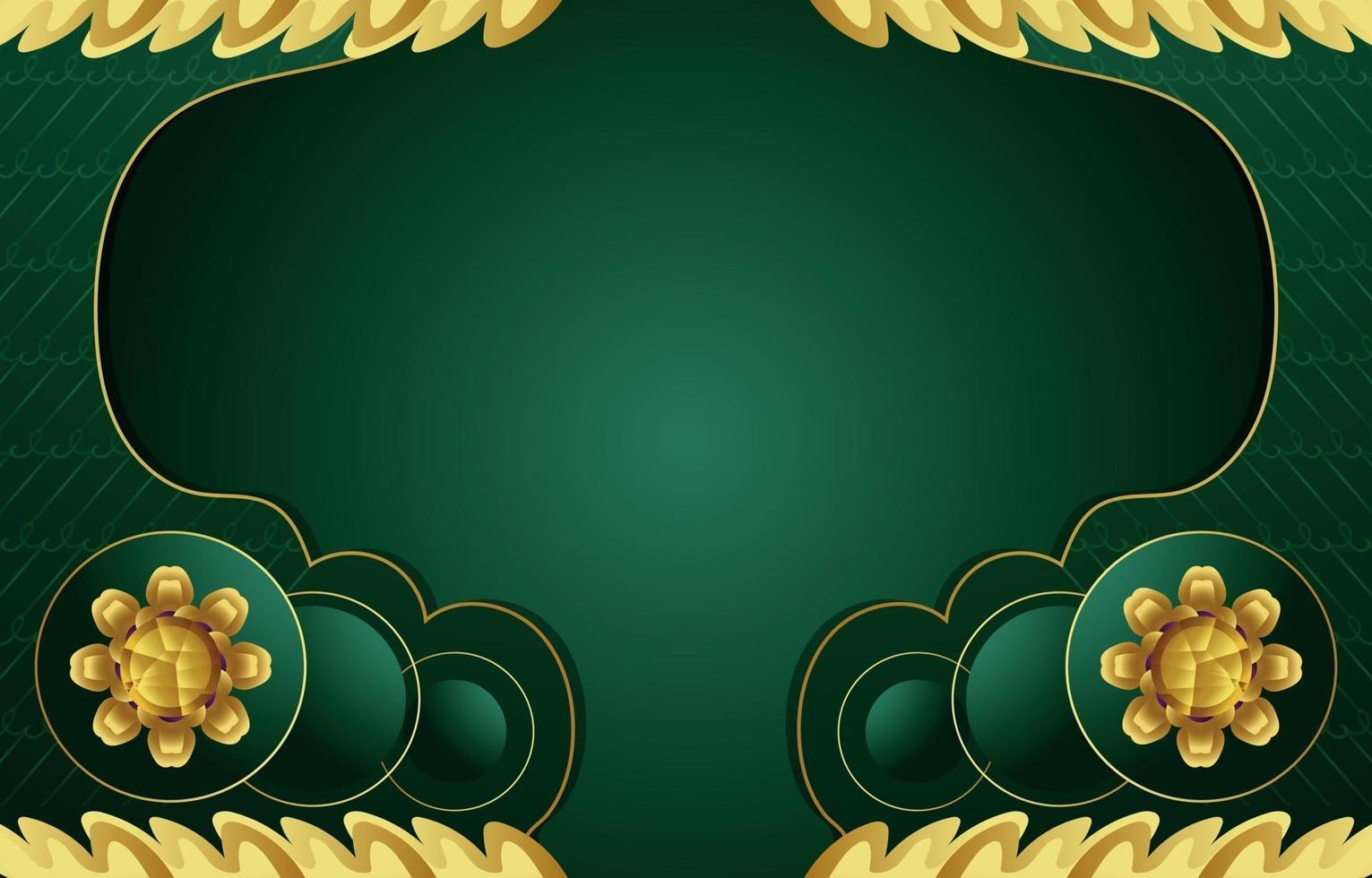 fondo abstracto verde y dorado vector