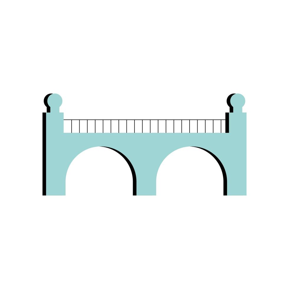 Puente icono aislado de la estructura histórica vector