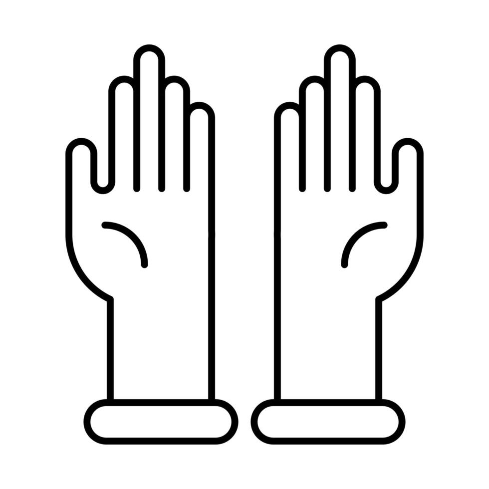 rubber gloves line style icon vector