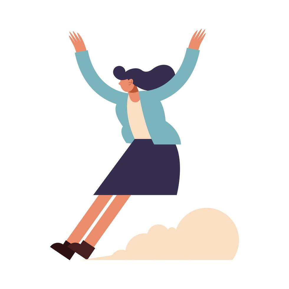 woman cartoon with skirt vector design