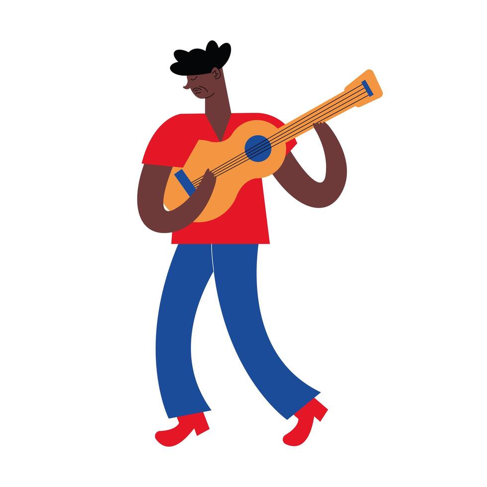 man playing guitar vector