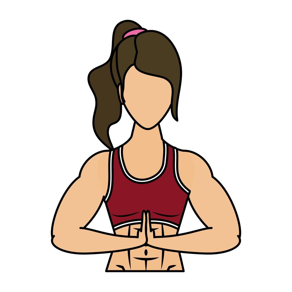 young strong woman athlete character healthy lifestyle vector