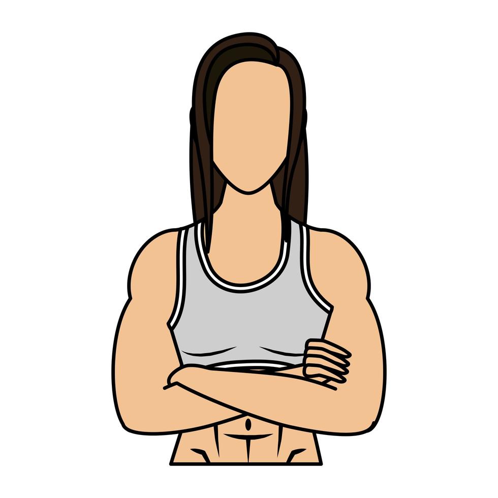 joven, fuerte, mujer, atleta, carácter, estilo de vida saludable vector