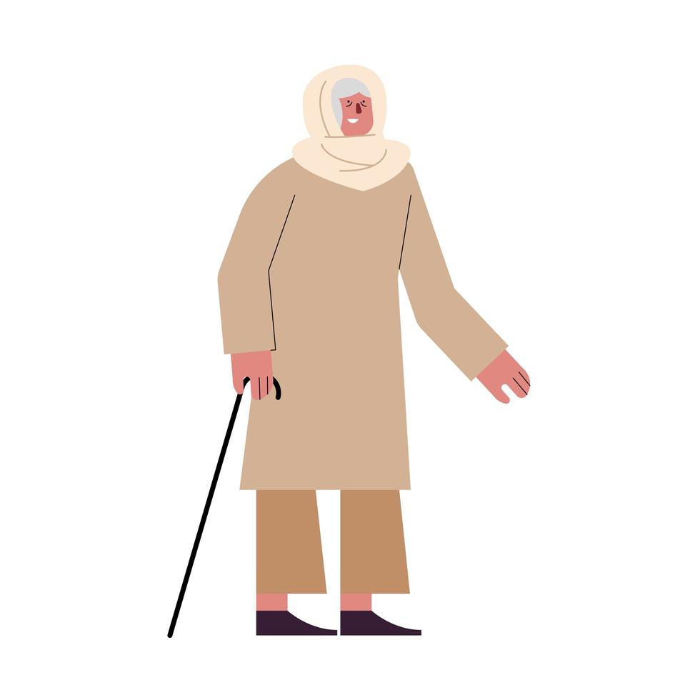 grandmother muslim character vector