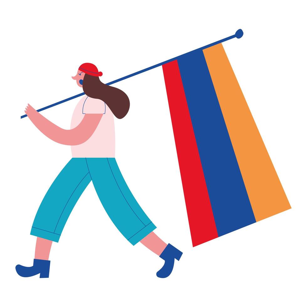 colombian lady protester vector