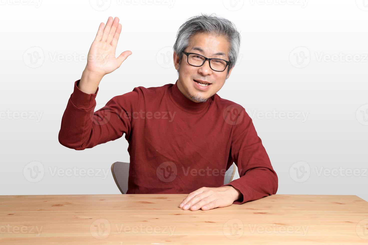 Asian Man at the Desk photo