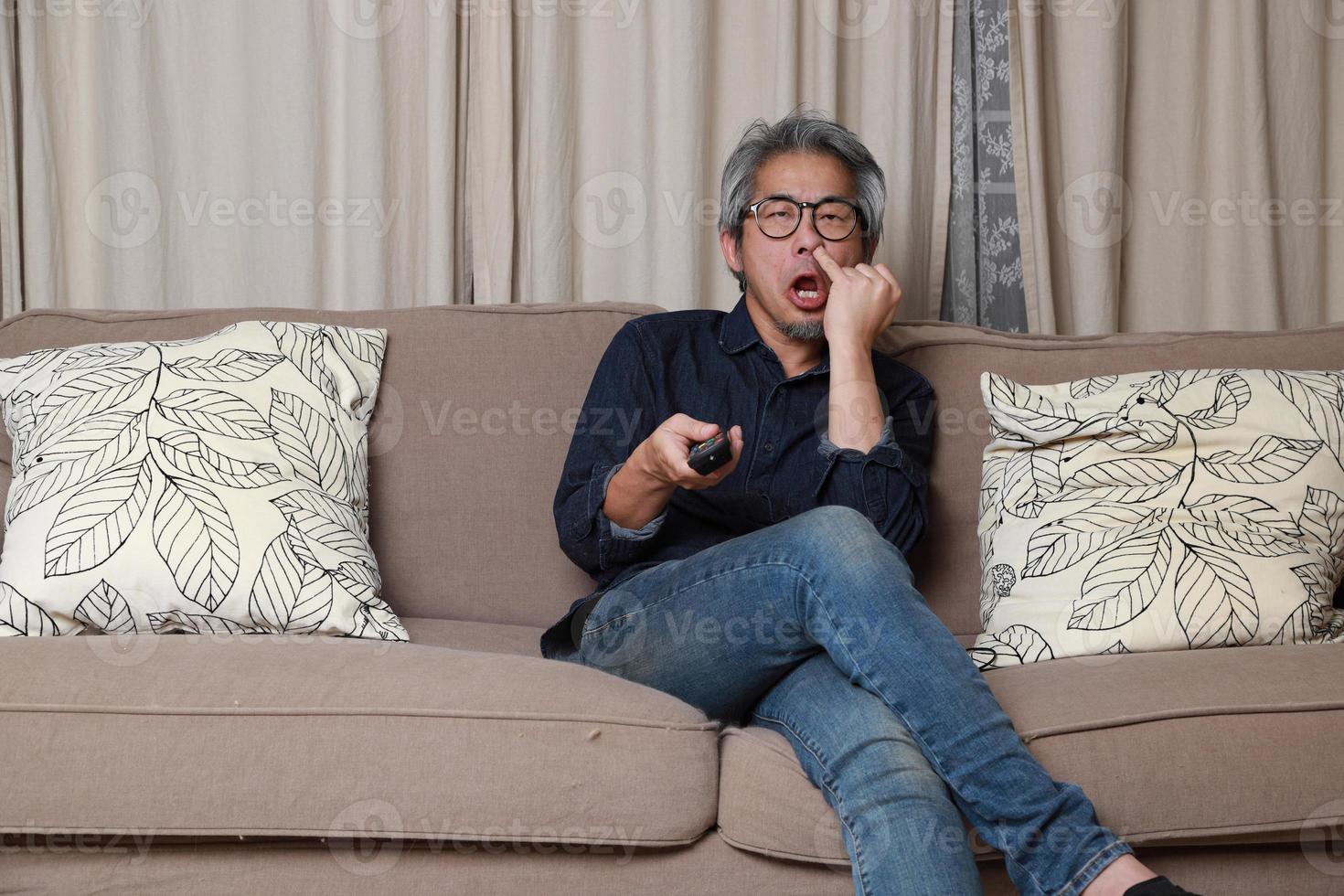 Asian Man in The Living Room photo