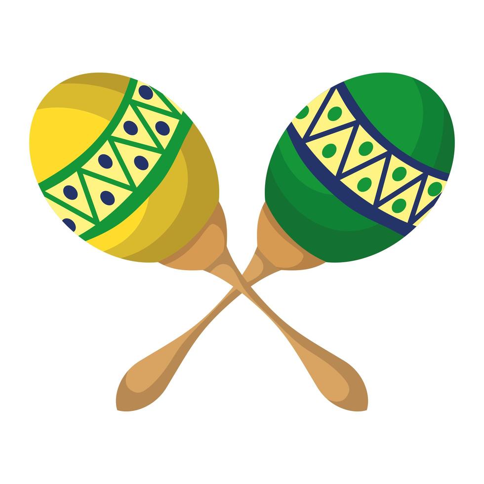 icono musical de instrumento de maracas tropicales vector