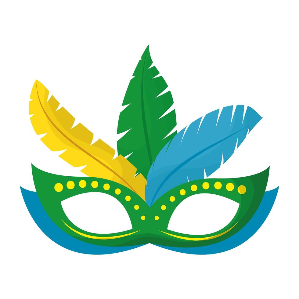 máscara de carnaval brasileño con plumas vector
