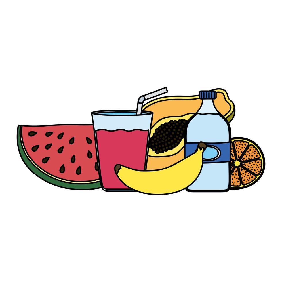 healthy life style set icons vector