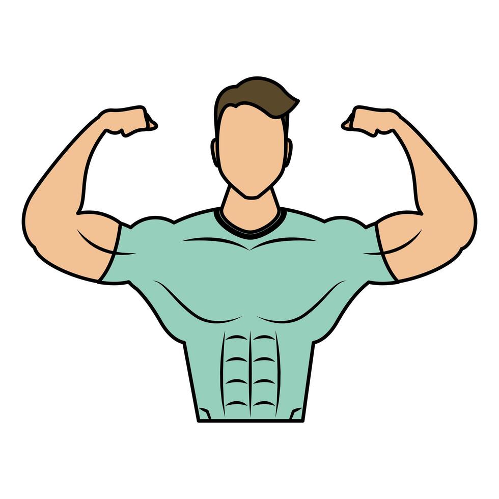 young strong man athlete character vector