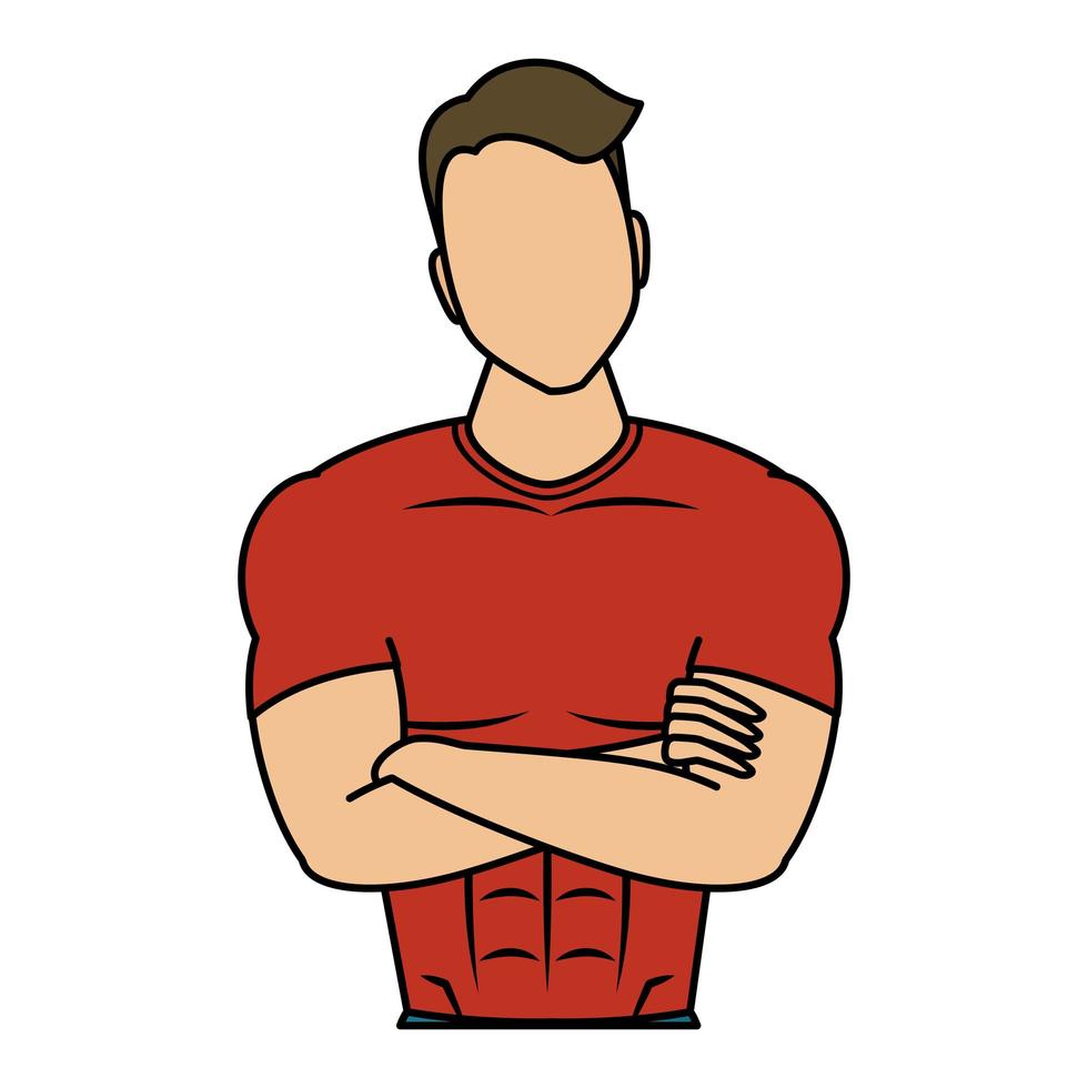 young man athlete character healthy lifestyle vector