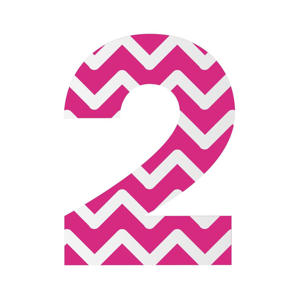 christmas number two decoration with stripes vector