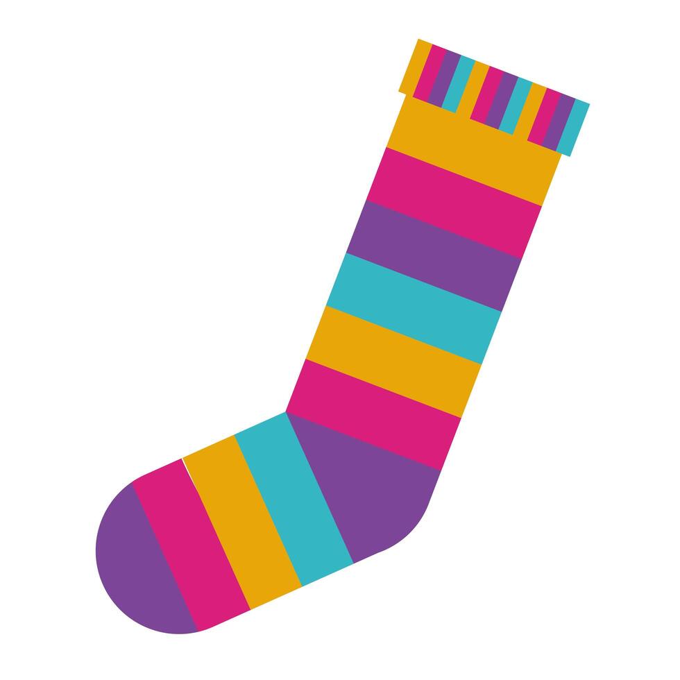 sock with colors stripes down symbol vector