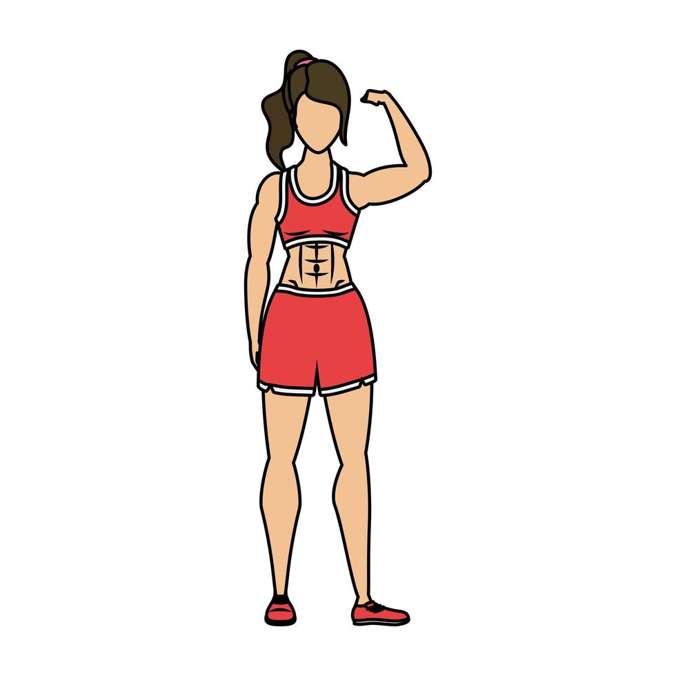 joven, fuerte, mujer, atleta, carácter, estilo de vida saludable vector