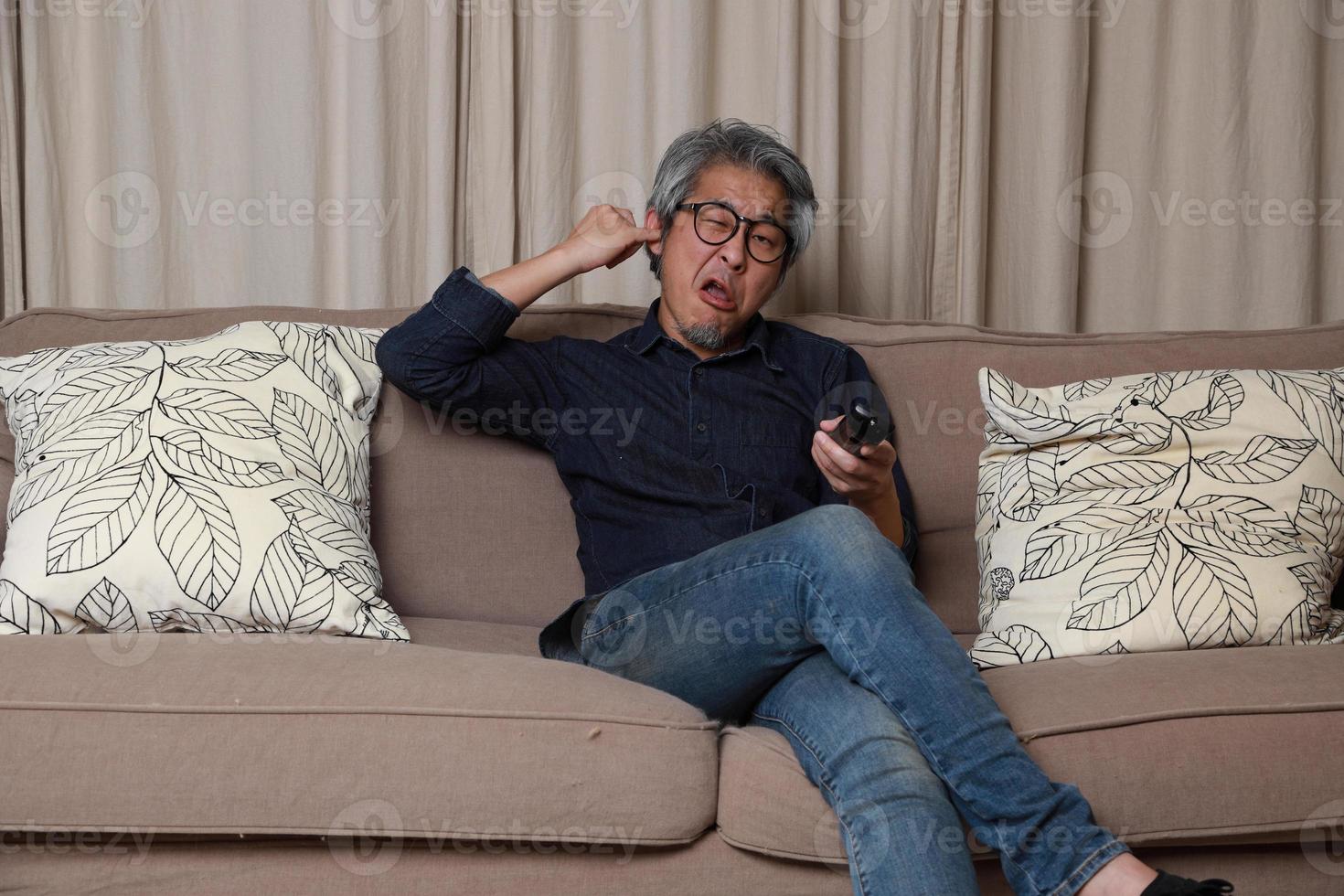 Asian Man in The Living Room photo