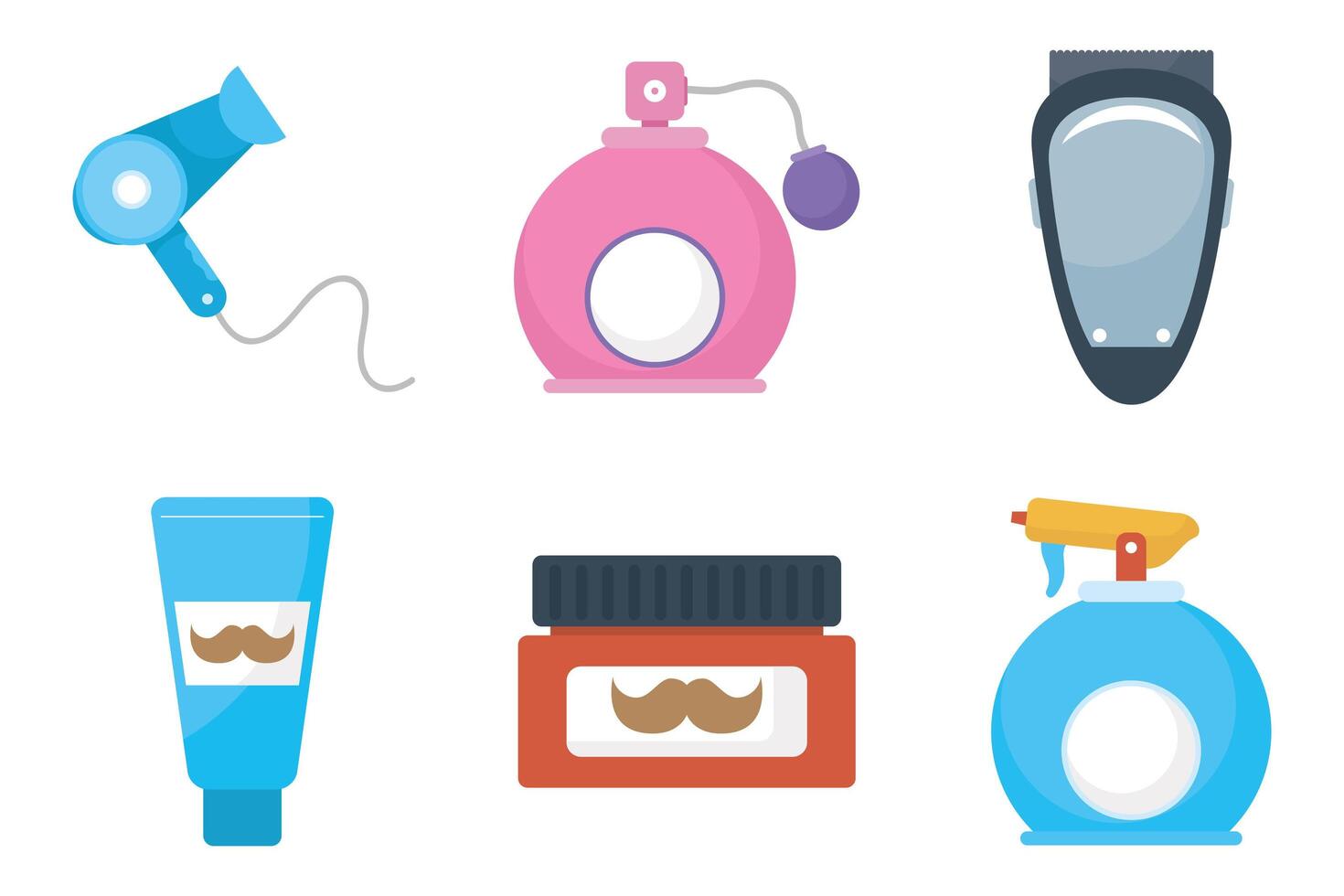 bundle of barber shop set icons vector