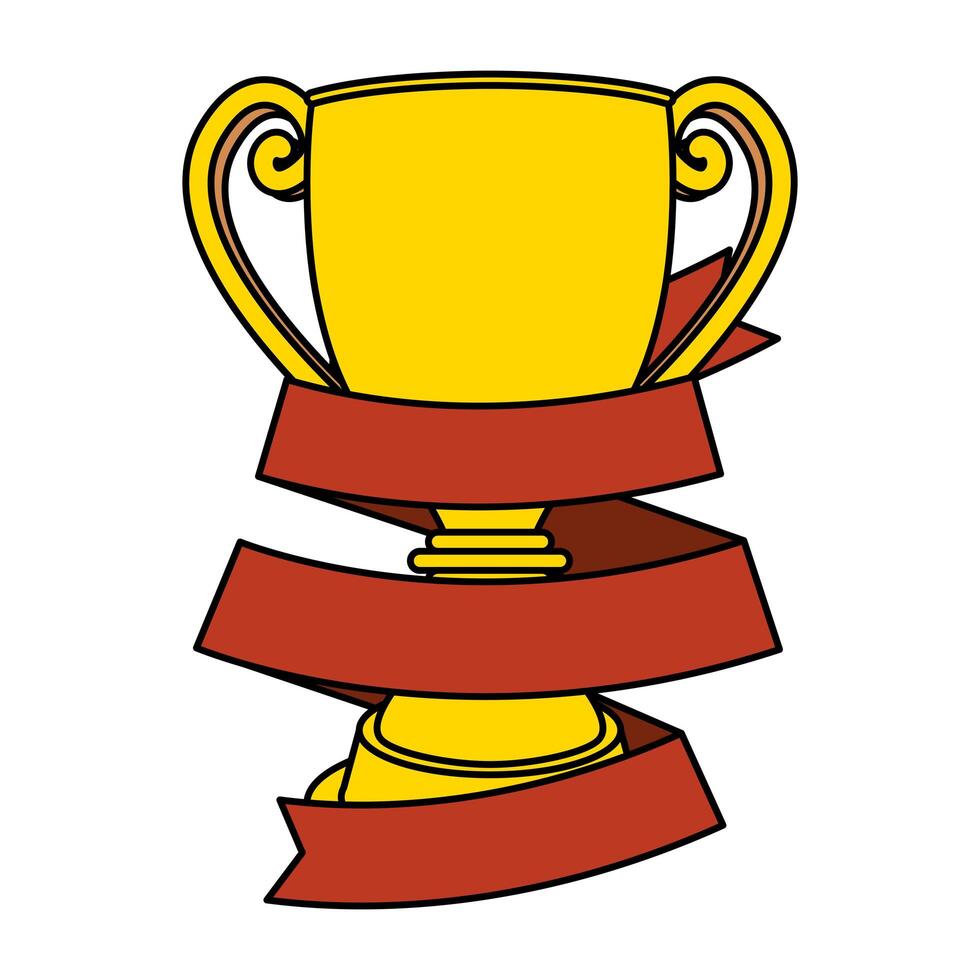 trophy cup award isolated icon vector