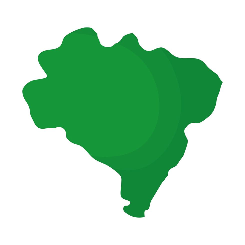 Brasil mapa del país icono aislado vector