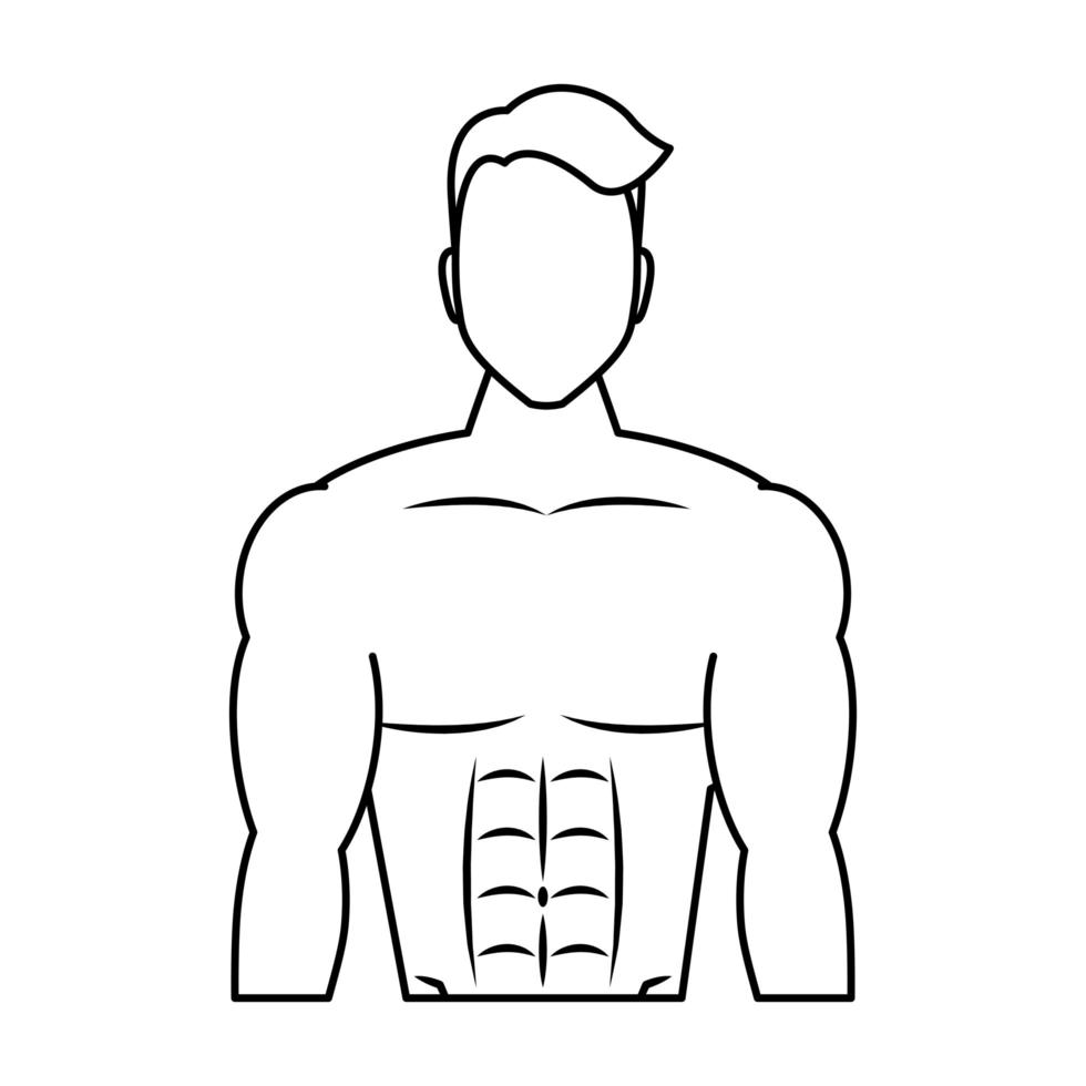 young man athlete without shirt vector