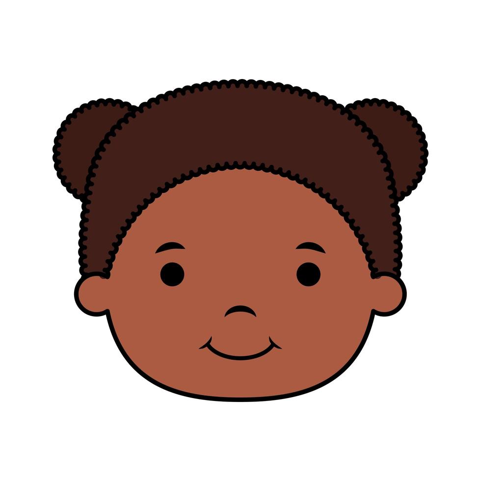 afro little girl head character 2843648 Vector Art at Vecteezy