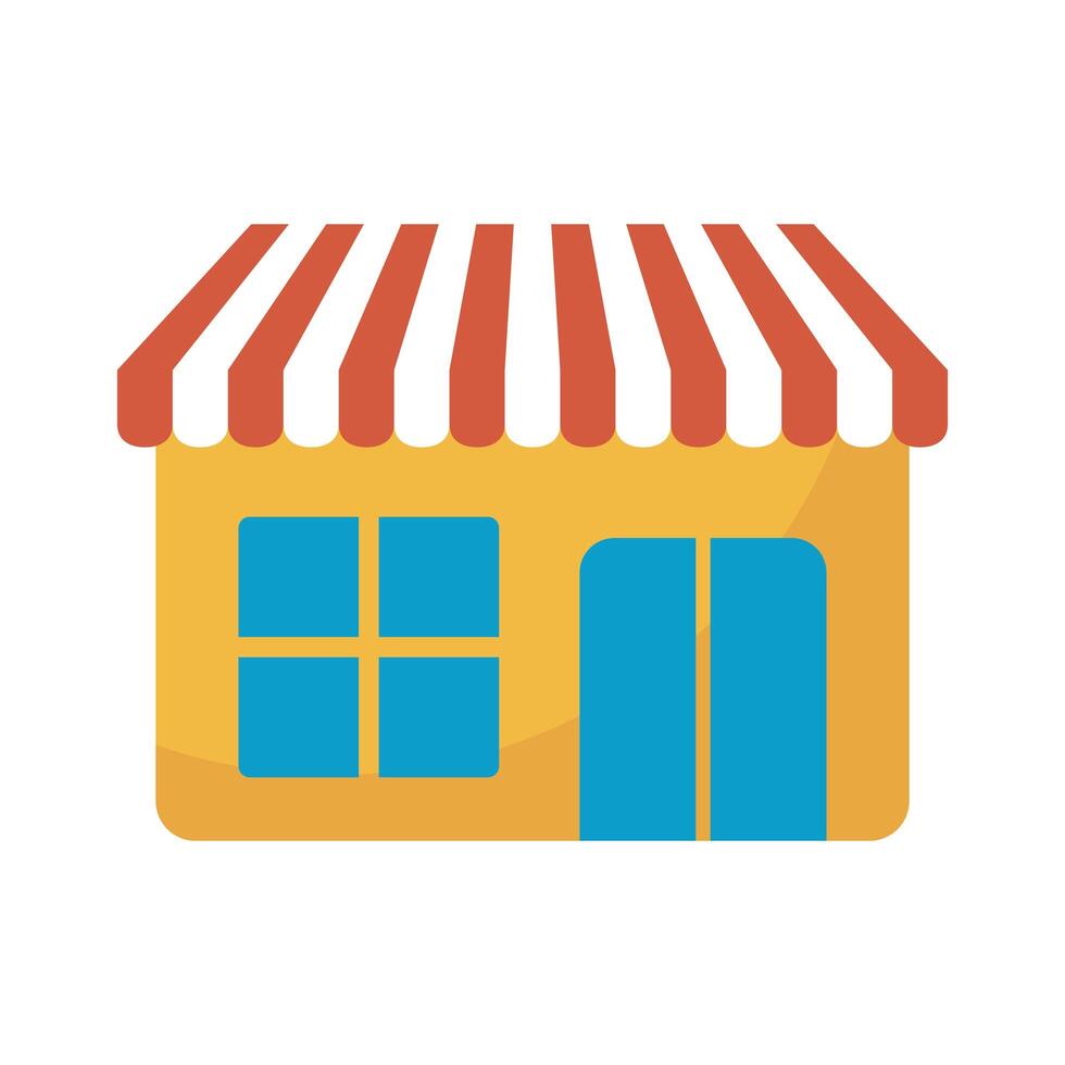 store front facade isolated icon vector